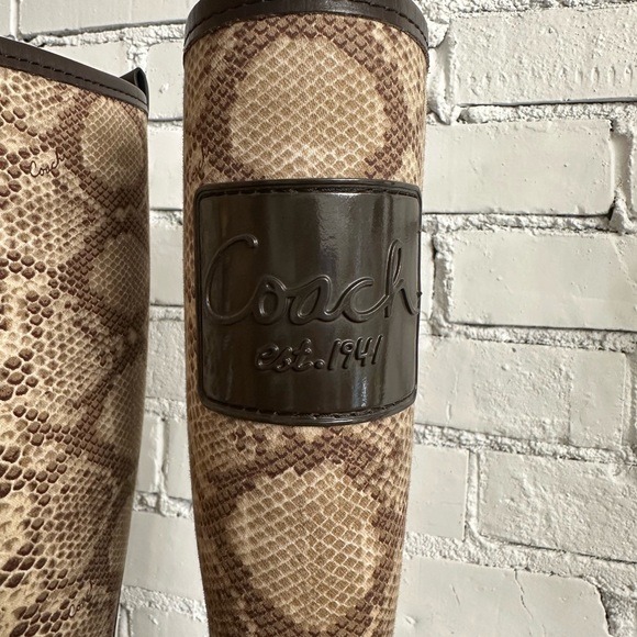 Coach Snake Print Rain Boots size 8 - Picture 5 of 9